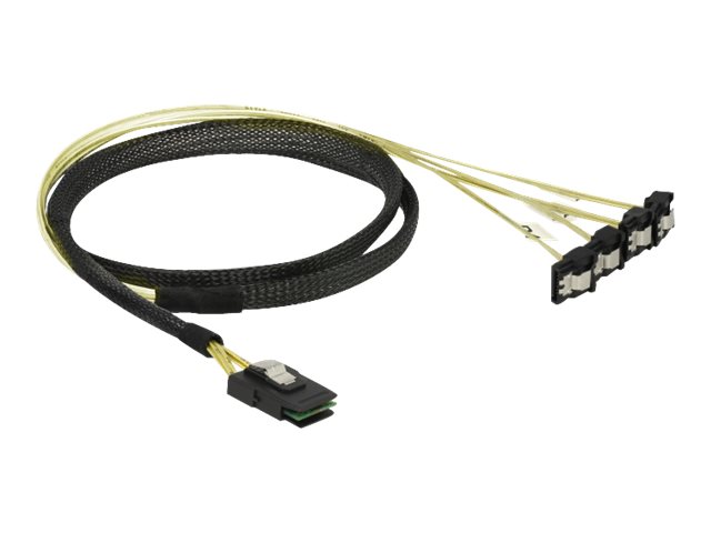 DeLOCK Seriel ATA/SAS-kabel Sort Gul 1m