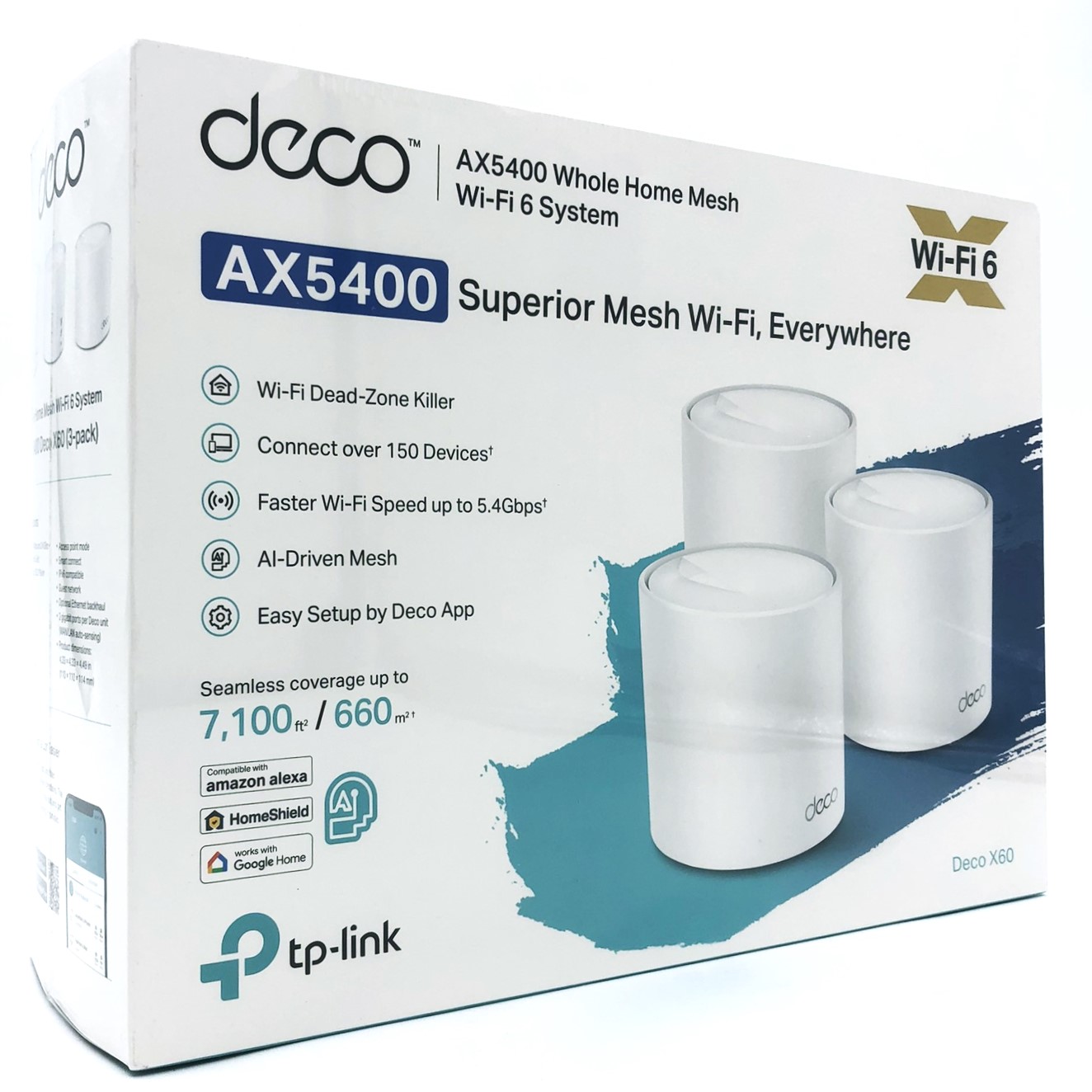 TP-Link Deco X60 - Wi-Fi-system - (3 routere) 1GbE - Wi-Fi 6 - Dual Band