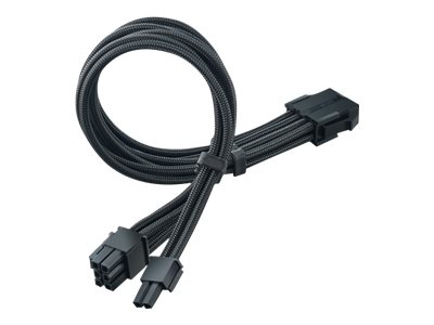 SilverStone 8 pin PCI Express-strøm med aftagelig 2 pin sektion (male) - 8 pin PCI Express-strøm (female) Sort 30cm Forlængerkabel til strøm