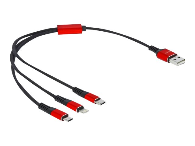 DeLOCK 3 in 1 Kun opladning Lightning-kabel 30cm