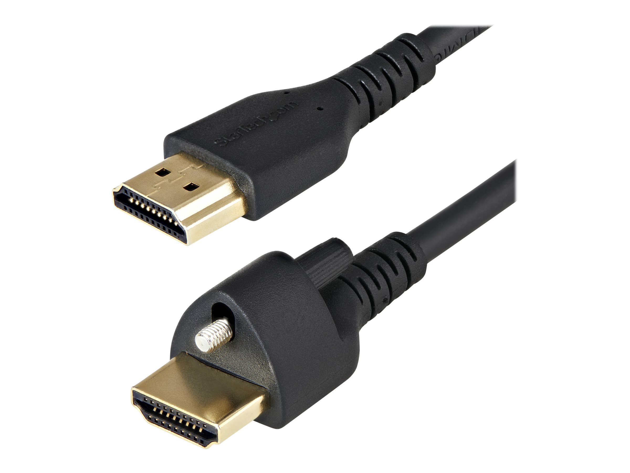 StarTech.com 1m (3ft) HDMI Cable with Locking Screw, 4K 60Hz HDR 10, High Speed HDMI 2.0 Monitor Cable with Locking Screw Connector for Secure