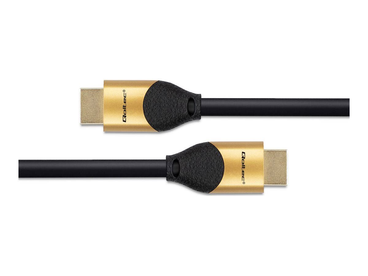 Qoltec GOLD - Ultra High Speed - HDMI-kabel med Ethernet - HDMI han til HDMI han - 5 m - sort - 8K60 Hz (7680 x 4320) support