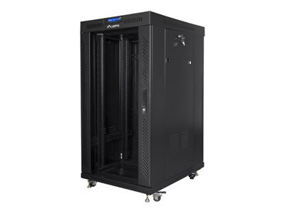 Lanberg FF01 series - rack - 600 x 800 flat pack with glass door LCD - 22U