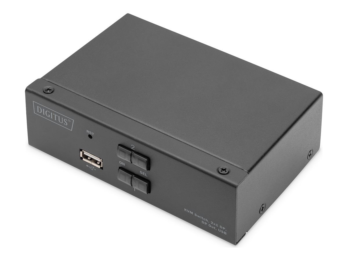 Digitus KVM-switch 2×1 - DisplayPort ud, USB