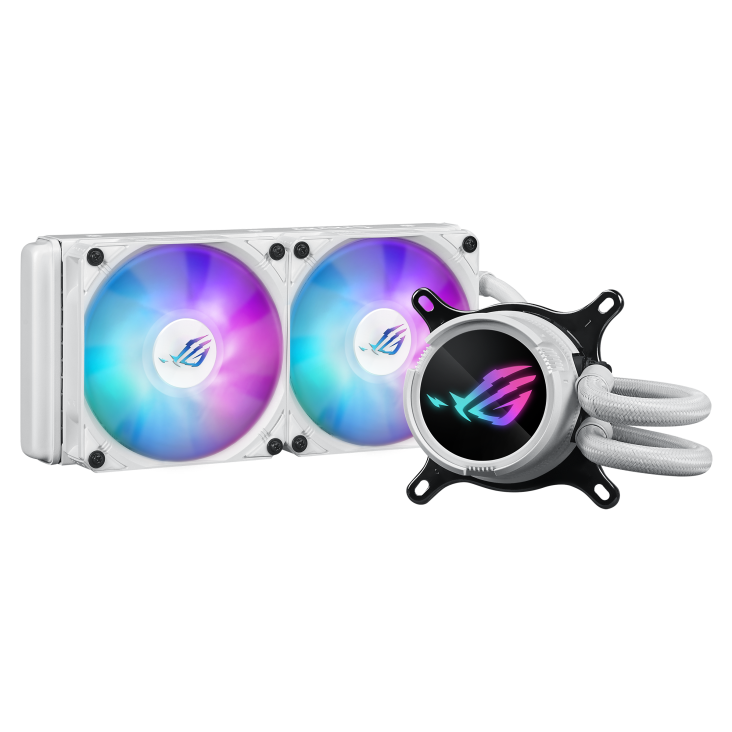 ASUS ROG STRIX LC III 240 ARGB - White Edition - processors flydende kølesystem - Radiatorstørrelse: 240 mm - (for: LGA1700, LGA1200, LGA115x Socket, AM4, AM5) - kobber - 120 mm - hvid