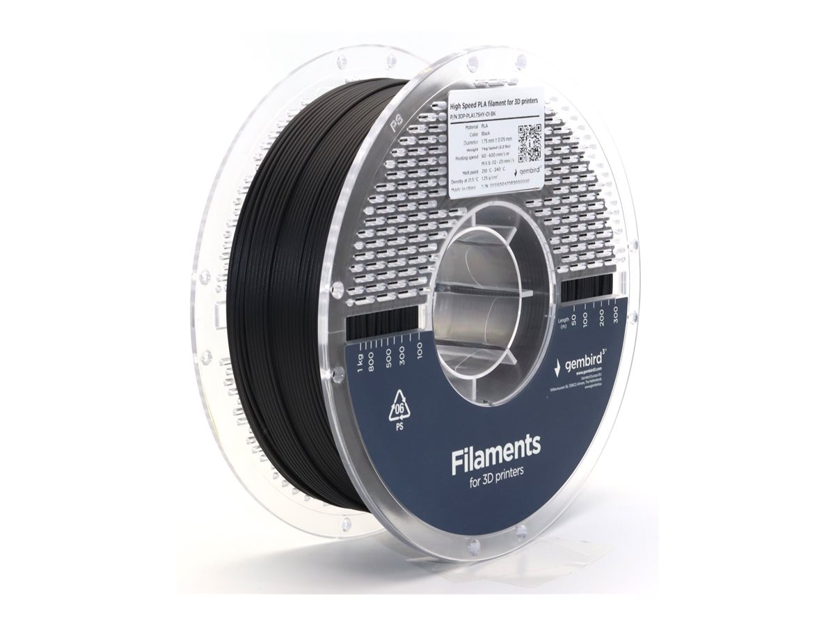 Gembird - Sort - 1 kg - 330 m - sort - farveboks - PLA-filament (3D)