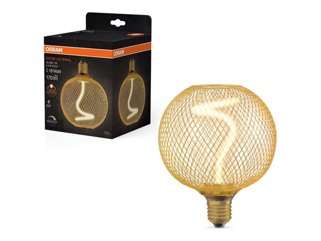 Ledvance LED-pære E27 Filament Spiral Globe Guld 170lm DIM 3,5W/818 4058075840201 Modsvarer: N/A