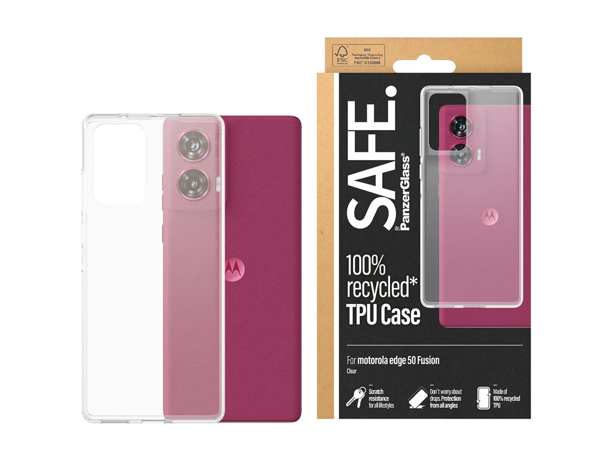 PanzerGlass SAFE. by TPU Case for Motorola Moto edge 50 Fusion | Transparent Beskyttelsescover Transparent