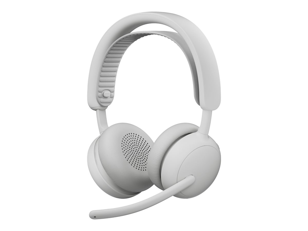 Logitech Zone Wireless 2 ES - Headset - på øret - Bluetooth - trådløs, kablet - aktiv støjfjerning - USB-C - off-white