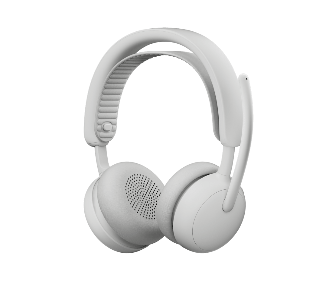 Logitech Zone Wireless 2 ES - Headset - på øret - Bluetooth - trådløs, kablet - aktiv støjfjerning - USB-C - off-white