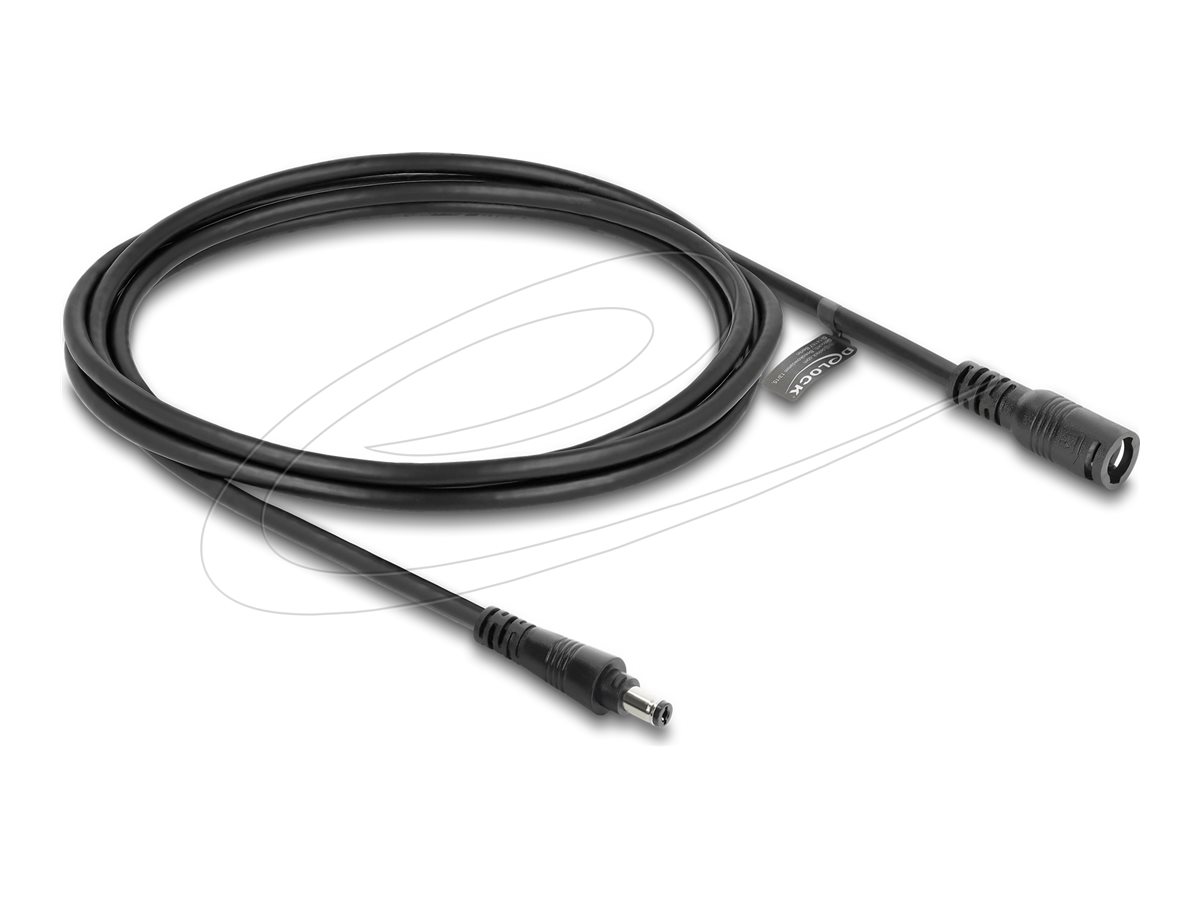 Delock - forlængerkabel til strøm - DC jack 2.1 x 5.5 mm til DC jack 2.1 x 5.5 mm - 2 m