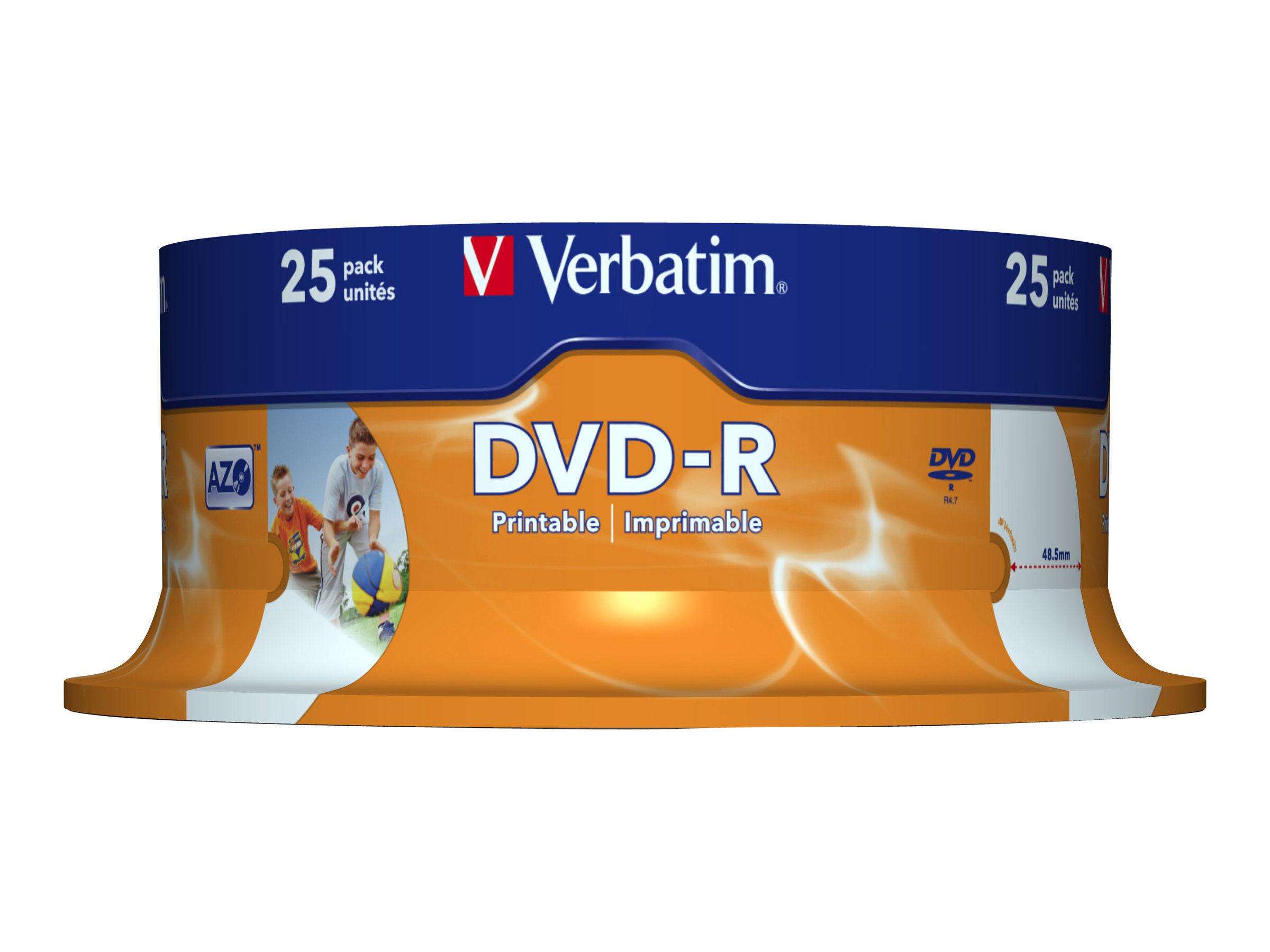 Verbatim - 25 x DVD-R - 4.7 GB 16x - bred printbar overflade til fotos - spindle