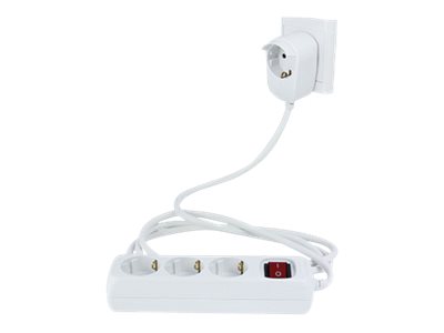 REV Powersplit Stikdåse 4-stik Hvid 2m