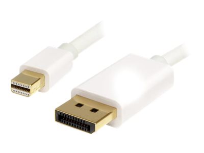 StarTech.com 2m 6 ft White Mini DisplayPort to DisplayPort 1.2 Adapter Cable M/M - DisplayPort 4k with HBR2 support - Mini DP to DP Cable billede
