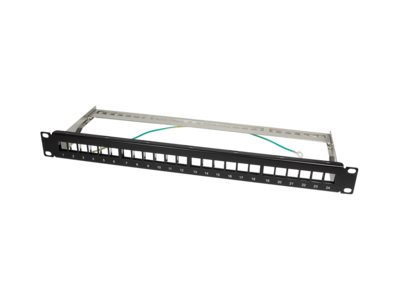 LogiLink 19" Patch panel for 24 keystone jacks 1U unloaded black