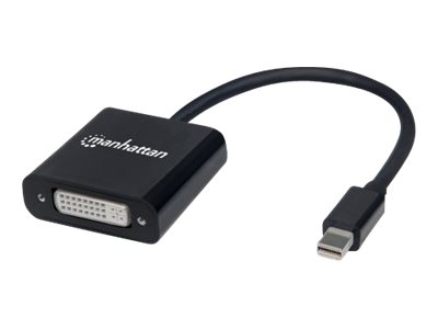 Manhattan Mini DisplayPort 1.2a to DVI-I Dual-Link Adapter Cable (Clearance Pricing), 4K@30Hz, Active, 19.5cm, Male to Female, Compatible with DVD-D,