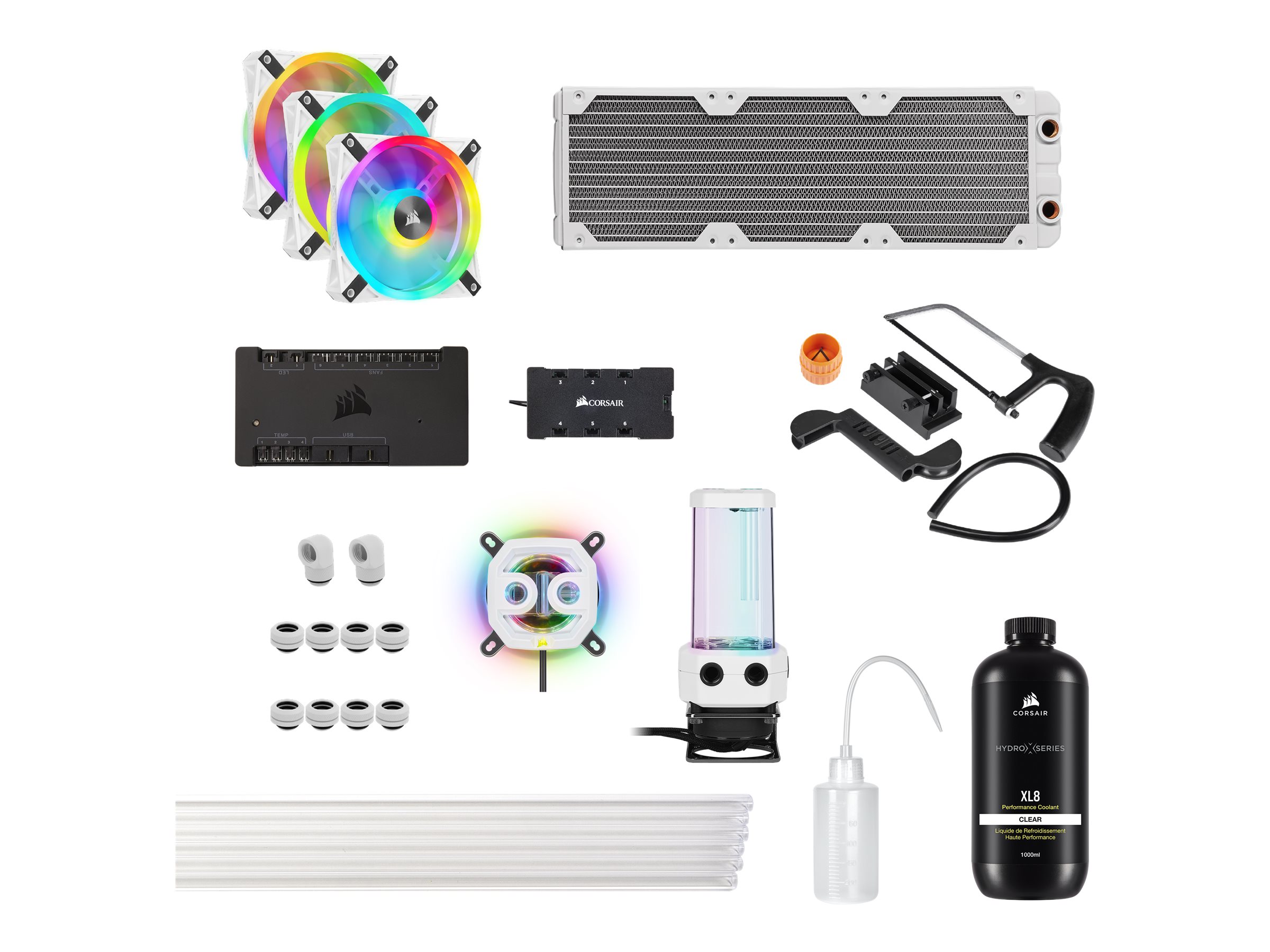 CORSAIR Hydro X Series iCUE XH305i RGB PRO Custom Flydende kølesystemsæt 1-pack Hvid 120 mm