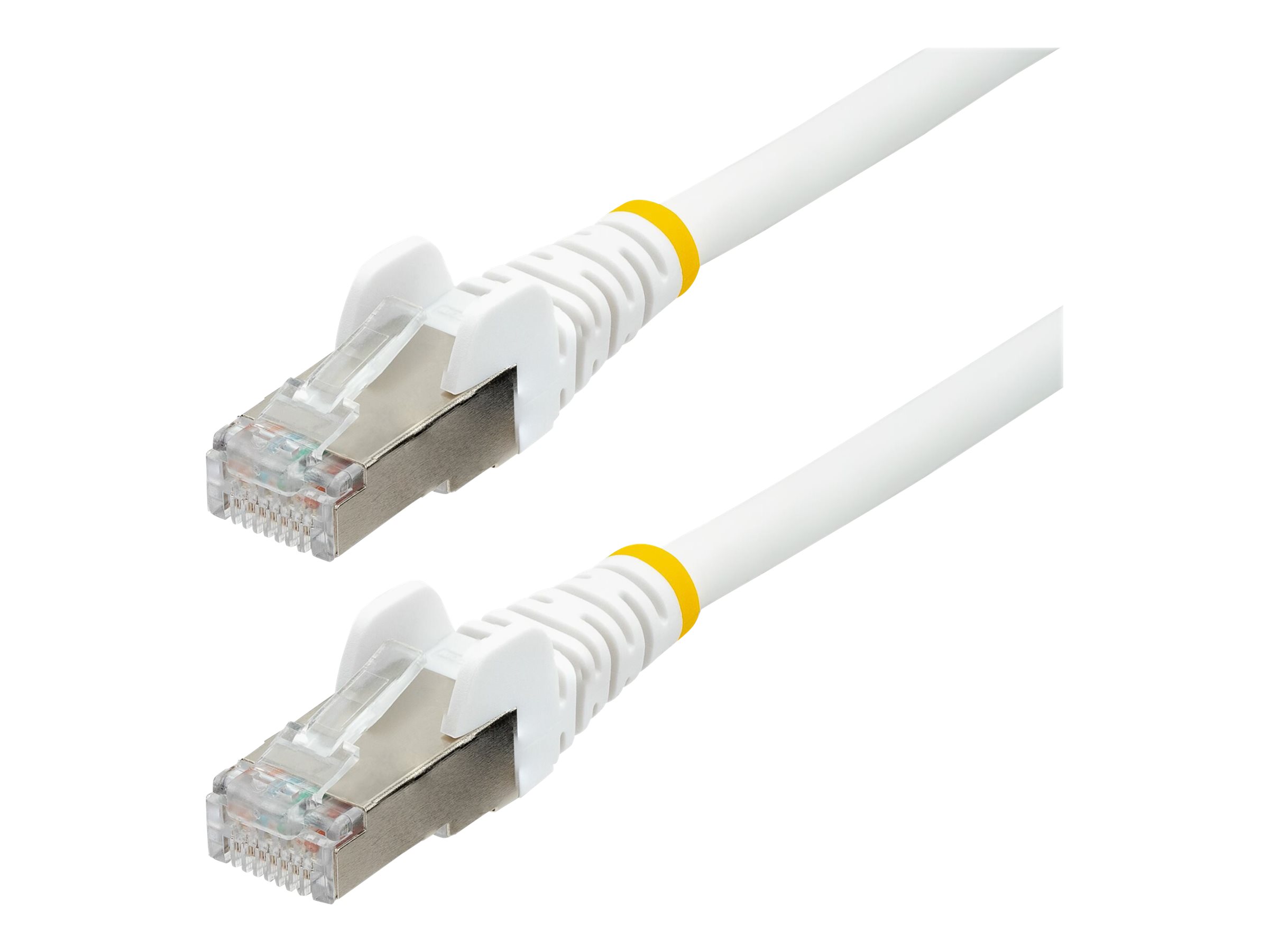 StarTech.com 7.5m CAT6a Cable - White - Low Smoke Zero Halogen (LSZH) - 10GbE 500MHz 100W ++ Snagless RJ-45 w/Strain Reliefs S/FTP Network Patch Cord