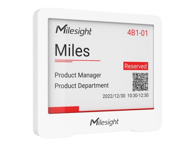 Milesight DS3604 - Display module - IoT, E-ink - trådløs - NFC, LoRaWAN - 868 MHz - hvid