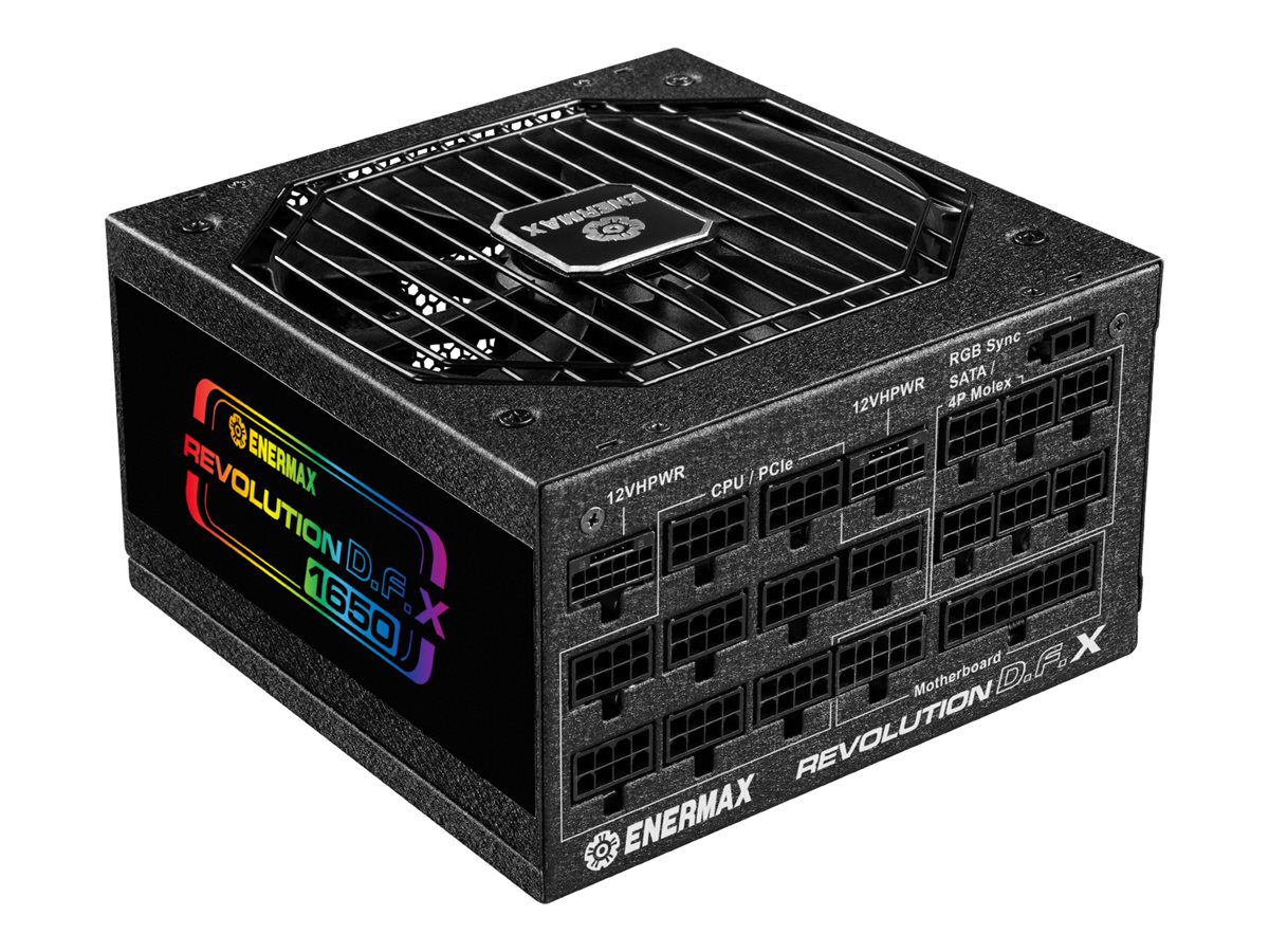 Enermax Revolution D.F.X ERT1650EWT Strømforsyning - 1650 Watt - 140 mm - ATX 3.0 - 80 Plus Gold certified