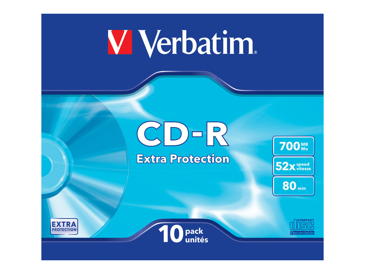 Verbatim - 10 x CD-R - 700 MB (80 min) 52x - tynd cd-boks