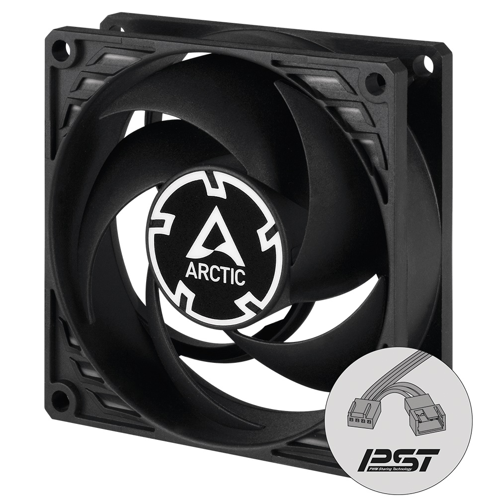 Arctic P8 PWM PST CO - Kabinet køler - 80mm - Sort - 23 dBA