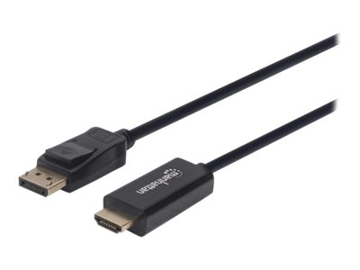 Manhattan Video/audiokabel DisplayPort / HDMI 1m Sort