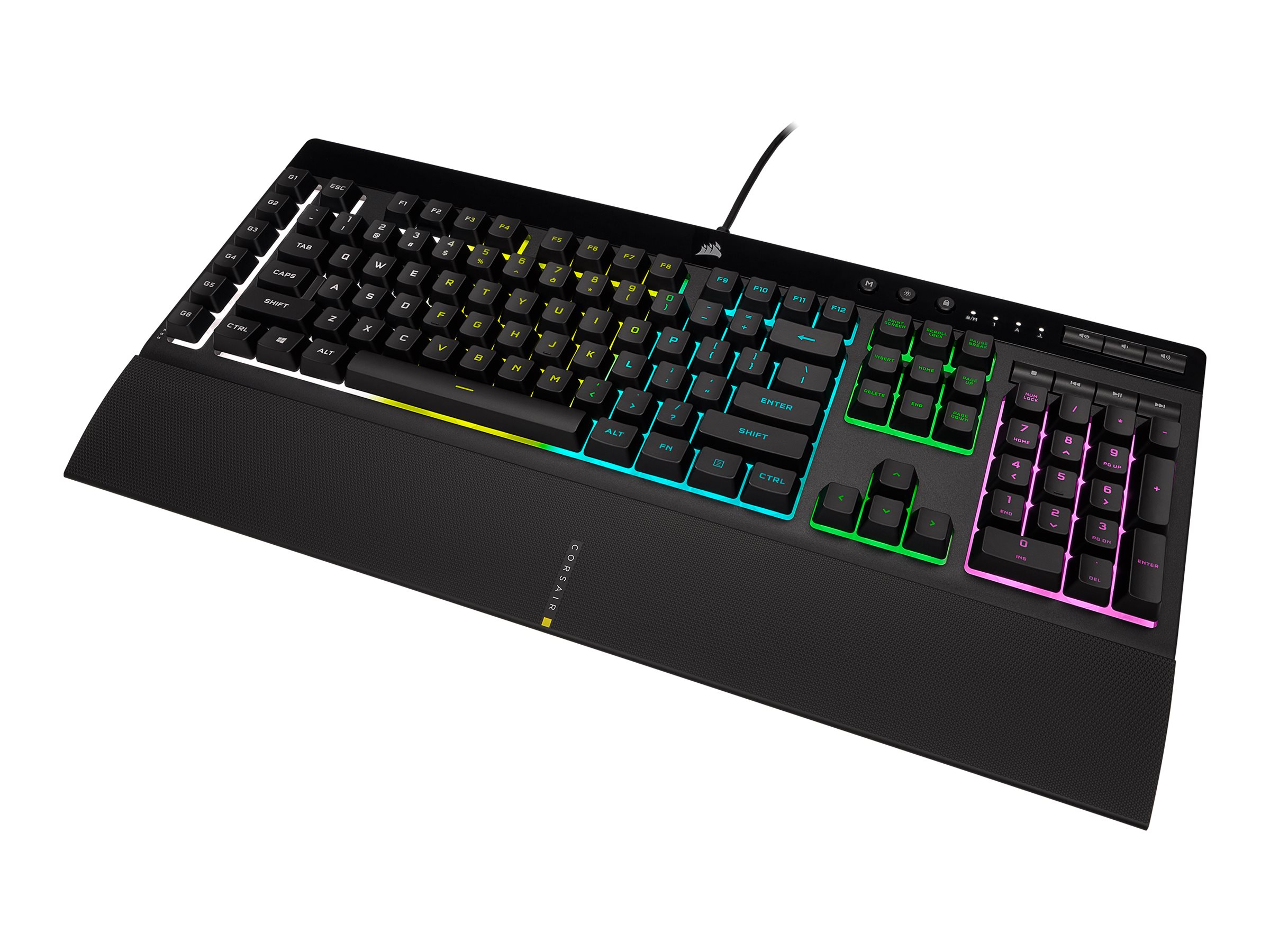 CORSAIR Gaming K55 RGB PRO Tastatur Gummitrykknap RGB/16,8 millioner farver Kabling Nordisk
