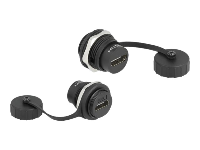 Delock - klik i-modul - med beskyttende støvhætte IP67 støv og vandtæt - 1 audio / video-sokkel - sort