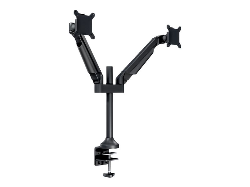 Multibrackets M VESA Gas Lift Arm Dual - Monteringssæt (klemme til montering på skrivebord, 2 artikulerende arme) - for 2 LCD displays - aluminium - sort - skærmstørrelse: 15-32