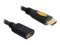 Delock High Speed HDMI with Ethernet - HDMI-forlængerkabel - HDMI han til HDMI hun - 1 m