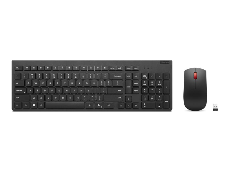 Lenovo Essential Wireless Combo Gen 2 - keyboard and mouse set - QWERTY - Norwegian - black Input Device - Tastatur & Mus sæt - Norsk - Sort
