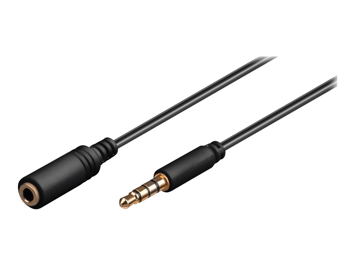 Goobay TRRS 4pin 3,5 mm han til 3,5 mm hun lydforlængerkabel, 1,5 m