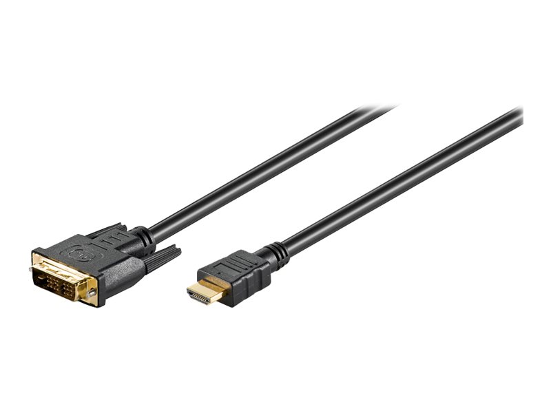 HDMI til DVI-D kabel. Goobay. Guldbelagte stik. 3m.