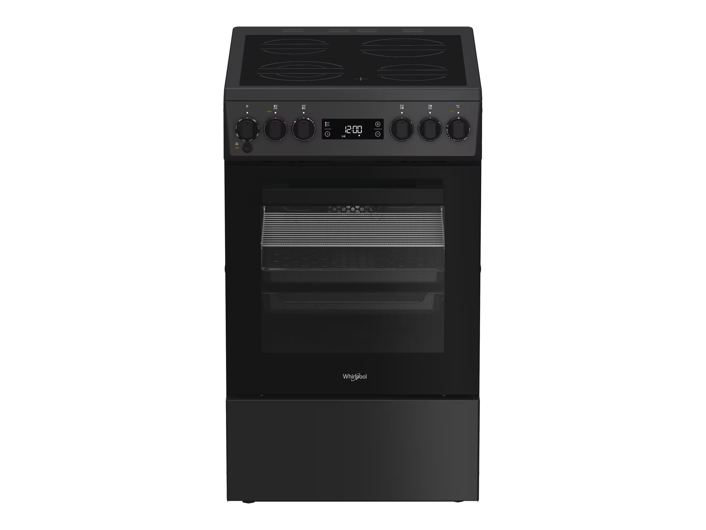 Whirlpool W5V8LCSA - Komfur - med dampfunktion - fritstående - bredde: 50 cm - dybde: 60 cm - højde: 85 cm - med selv-rengøring - antracit