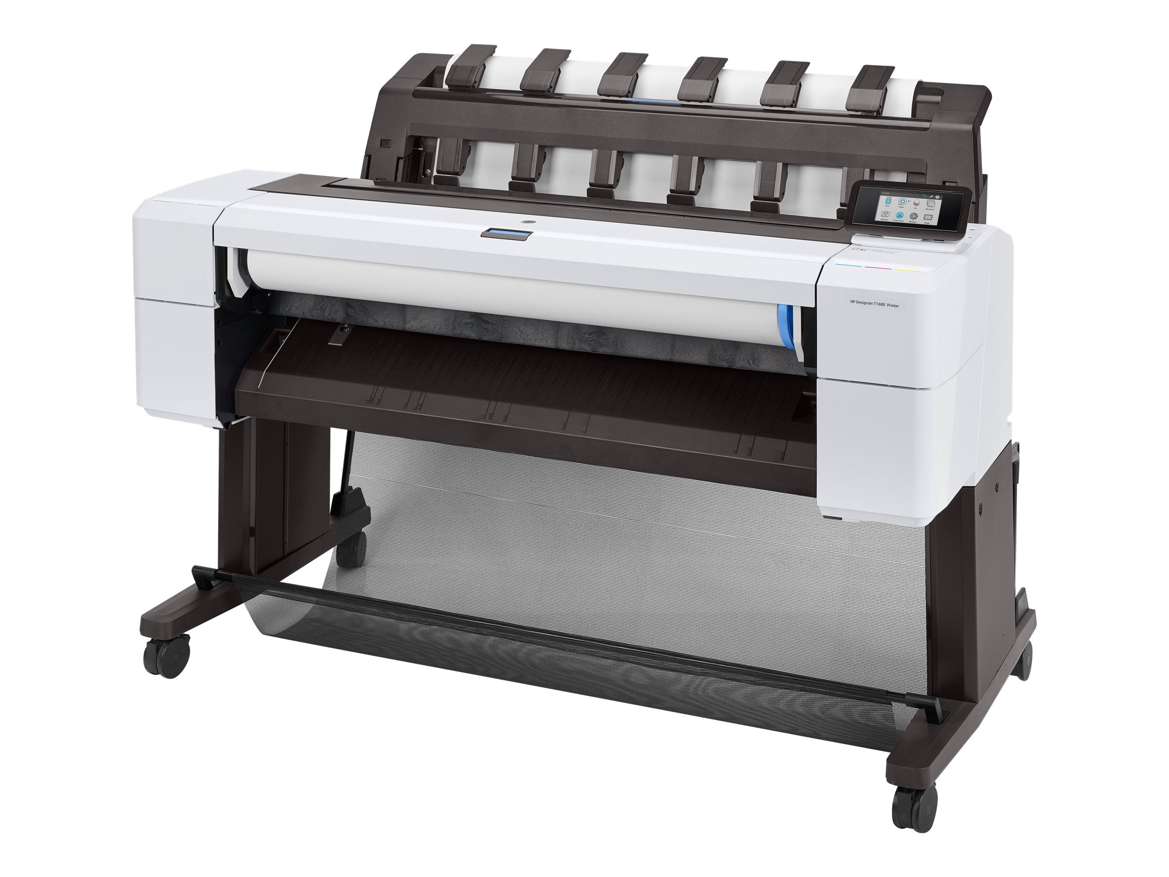 HP DesignJet T1600 - 36 stor-format printer - farve - blækprinter - Rulle (91,4 cm x 91,4 m), 914 x 1219 mm - 2400 x 1200 dpi - op til 3 spm (mono) / op til 3 spm (farve) - kapacitet: 1 rulle - Gigabit LAN - skærer