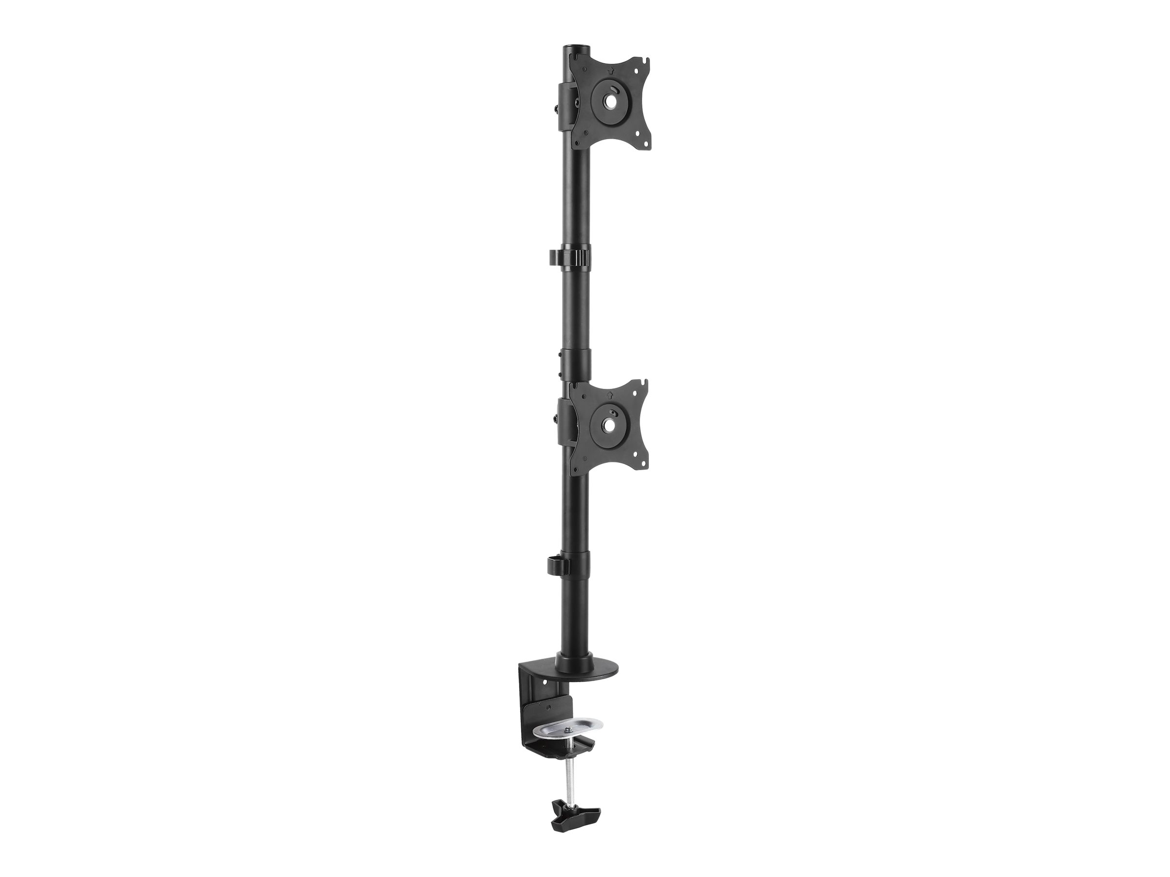 StarTech.com Vertical Desk Mount Dual Monitor Arm - For Monitors to 27" - Adjustable - Desk Clamp / Grommet-Hole Mount - Dual VESA Monitors - Black