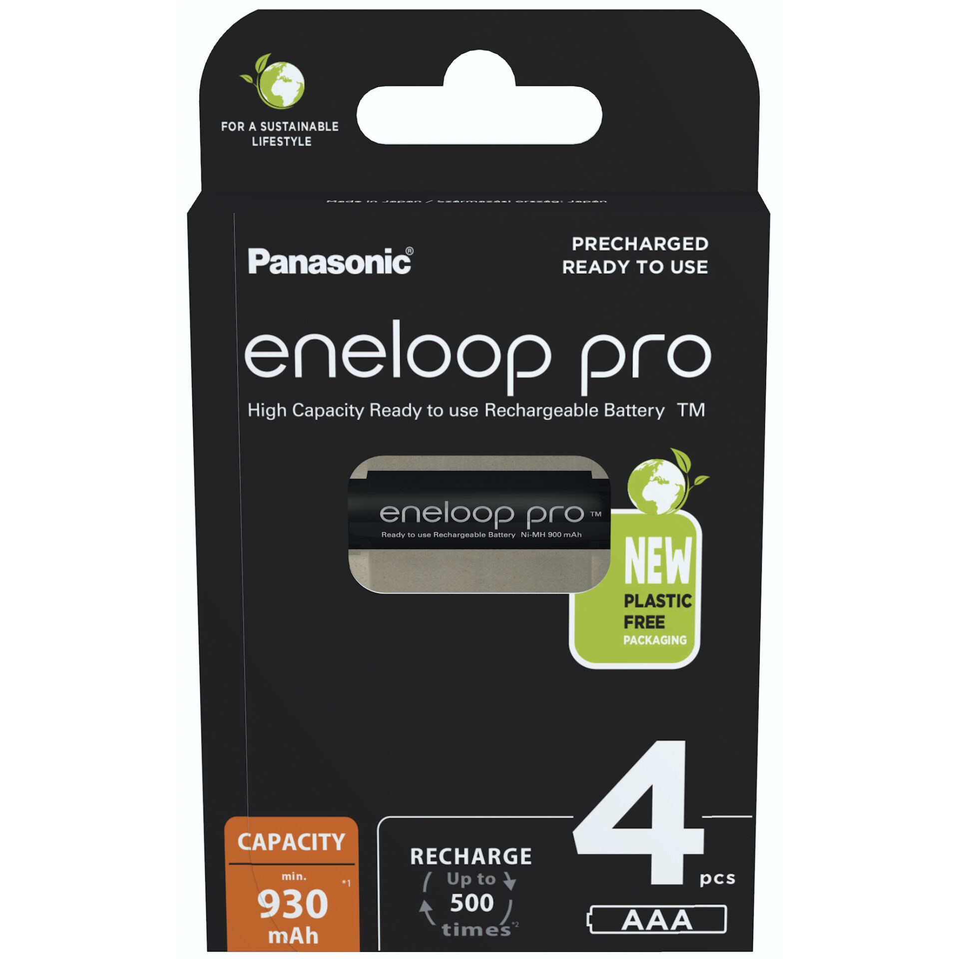 Panasonic eneloop pro AAA type Batterier til generelt brug (genopladelige) 900mAh 4