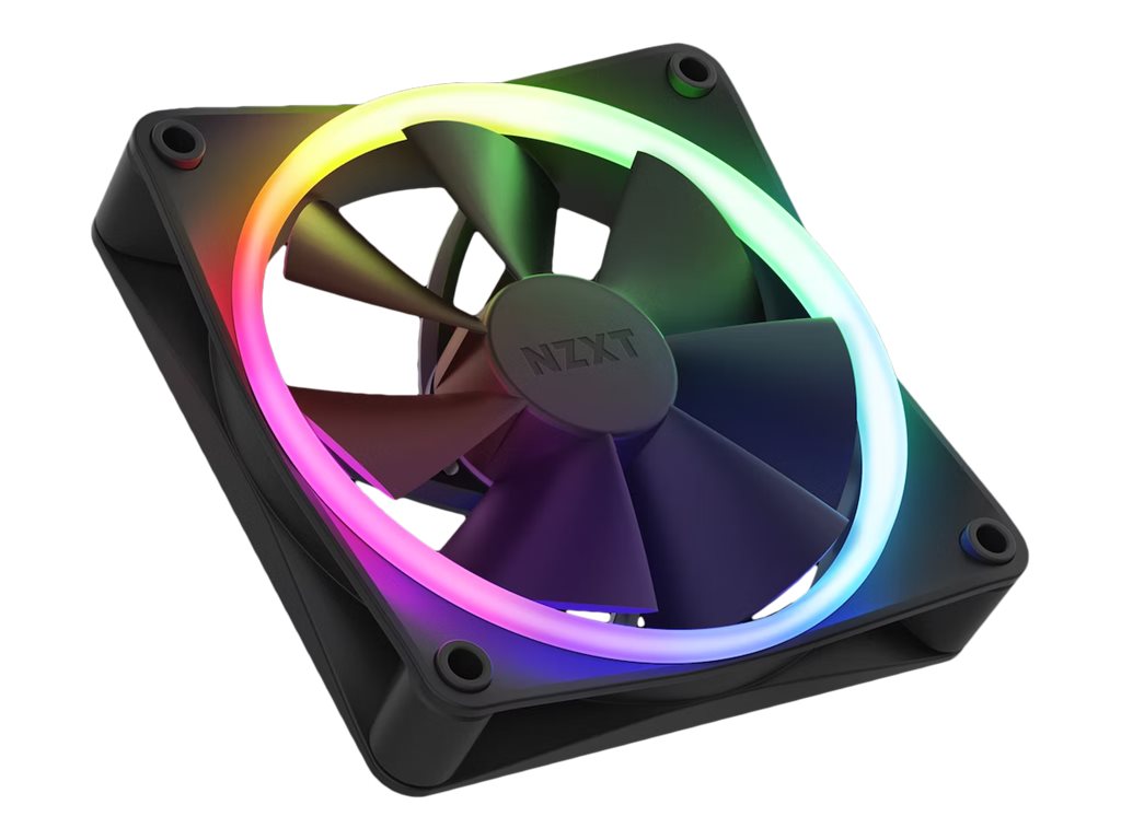 NZXT F120 RGB 3-pack & RGB Controller - Black - Kabinet køler - 120mm - Sort med RGB LED lys - 28 dBA