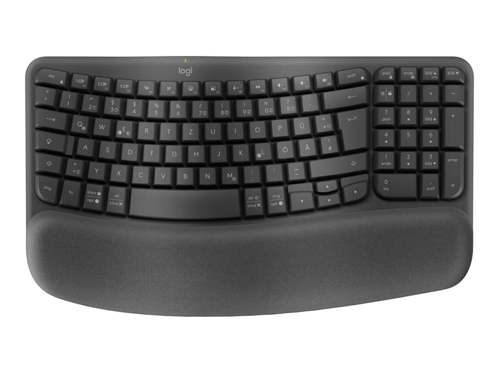 Logitech Wave Keys - keyboard - QWERTZ - German - graphite - Tastatur - Tysk - Grå