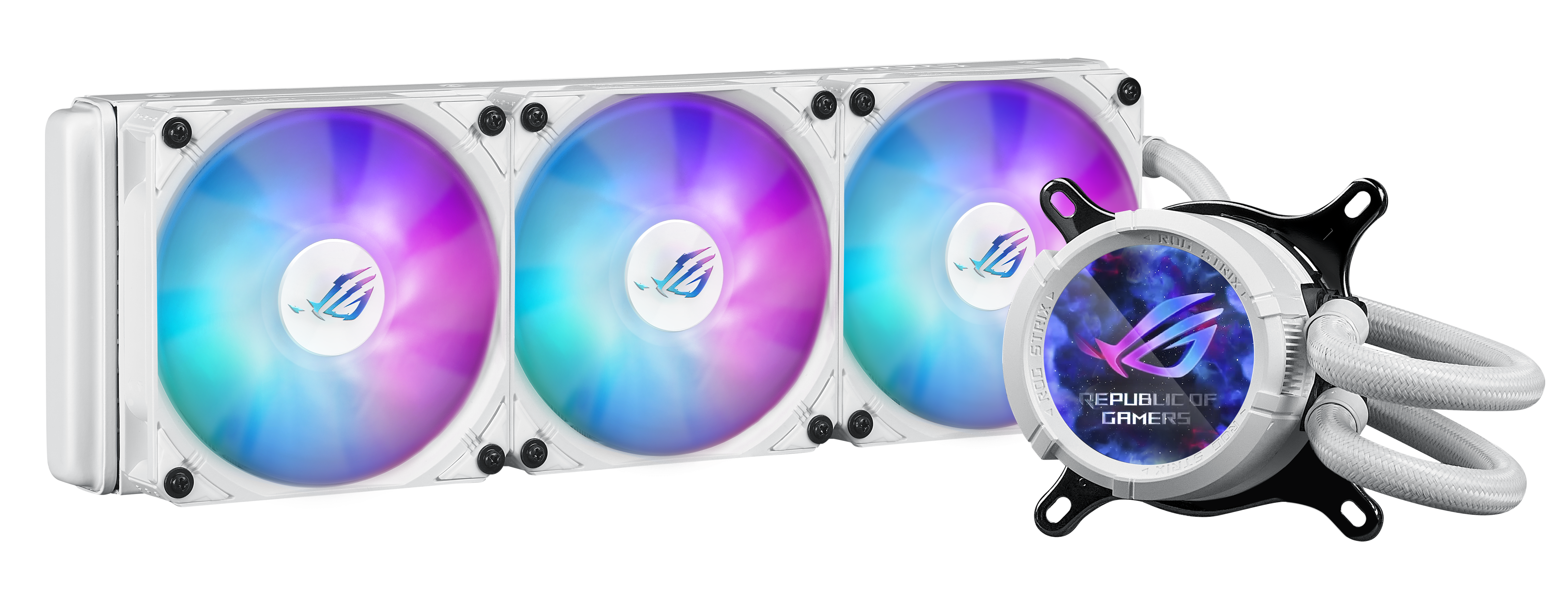 ASUS ROG STRIX LC III 360 ARGB LCD - White Edition - processors flydende kølesystem - (for: LGA1700, LGA1200, LGA115x Socket, AM4, AM5) - 120 mm - hvid
