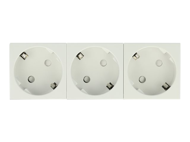 Delock Easy 45 - strømsokkel-outlet - 3 strømstik - hvid, RAL 9003 (pakke med 5)