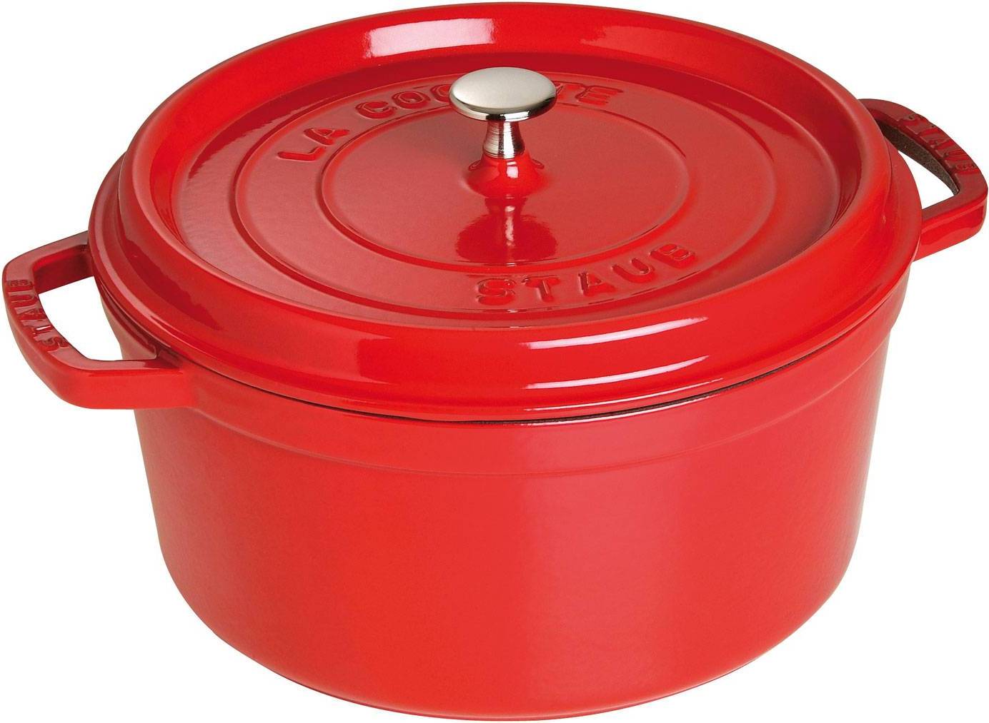 Gryde i støbejern 6,7 l - ZWILLING Staub, rød med låg