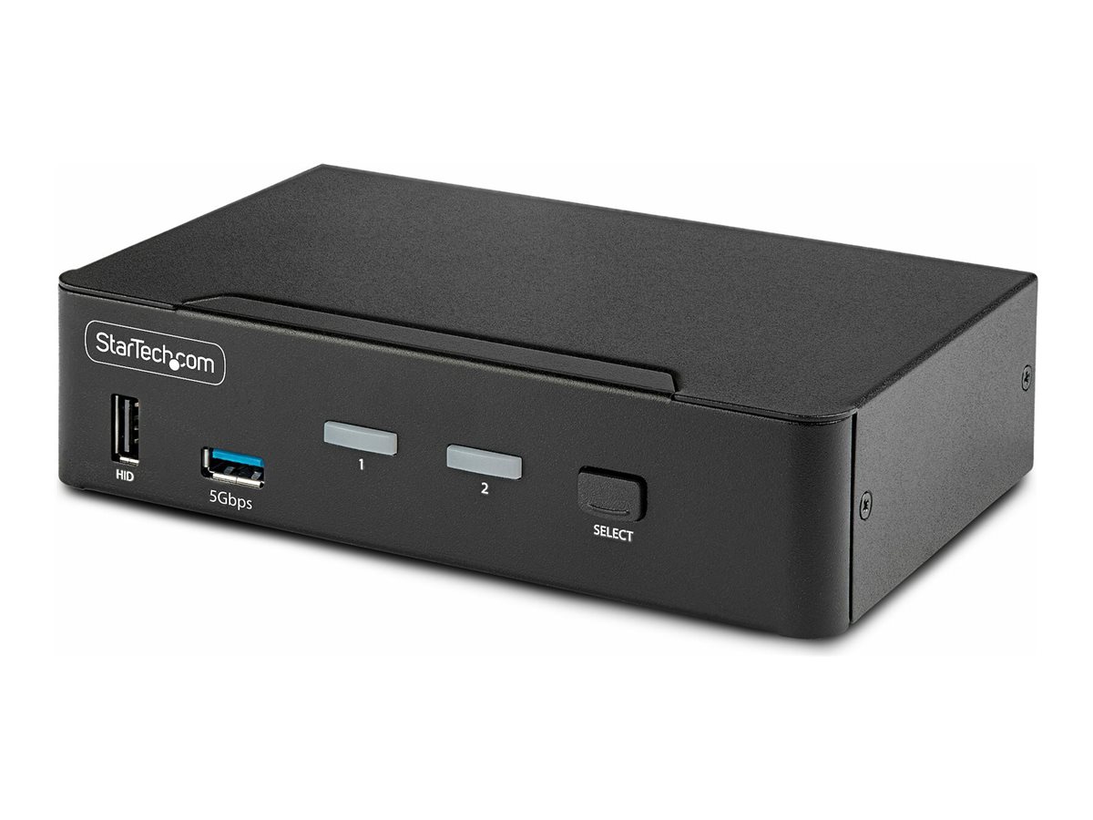 StarTech.com 2-Port DisplayPort KVM , 8K 60Hz / 4K 144Hz, Single Display, DP 1.4, 2x USB 3.0 Ports, 4x USB 2.0 HID Ports, Push-Button & Hotkey ing,