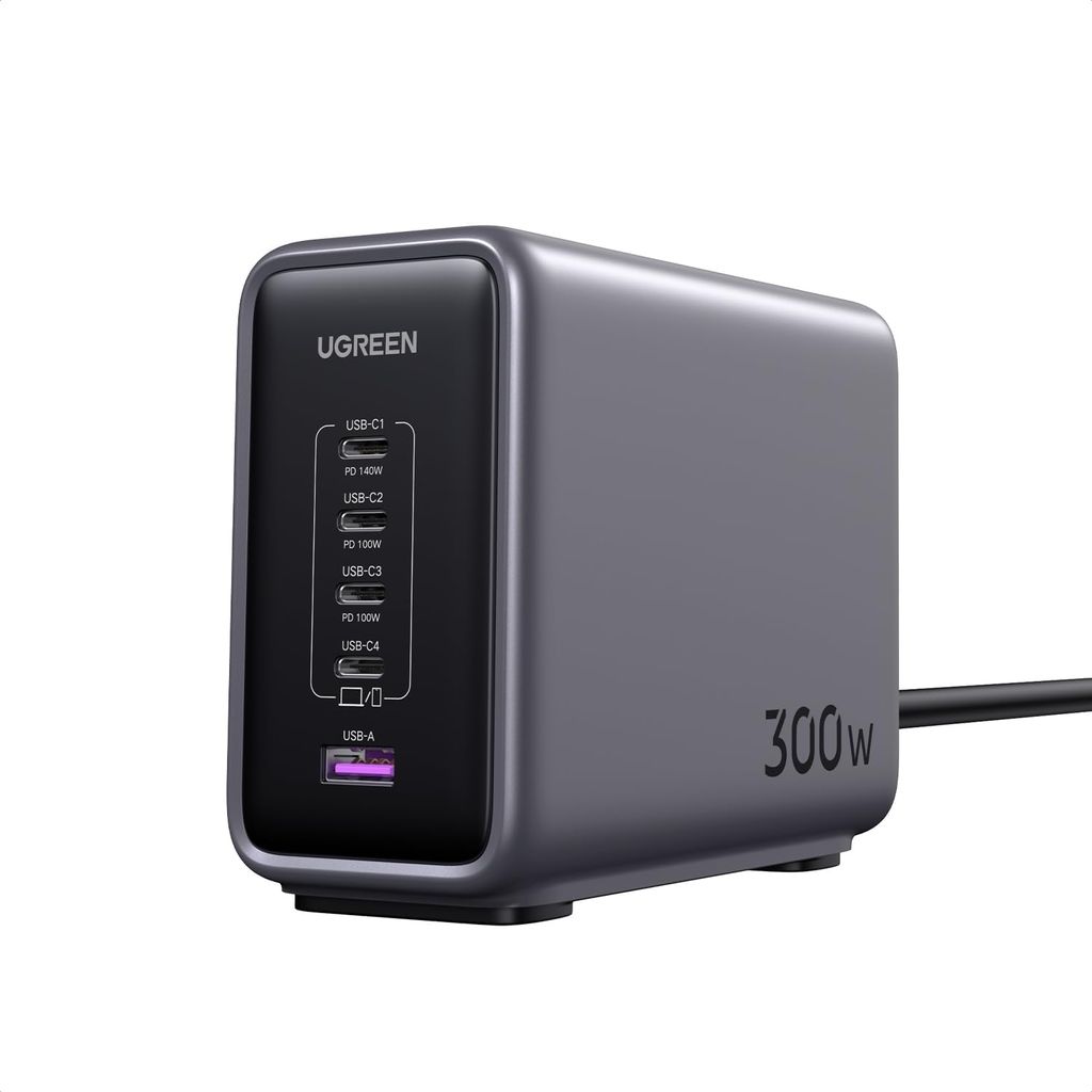 Ugreen 90903B, Indendørs, Vekselstrøm, 2 m, Sort, Grå