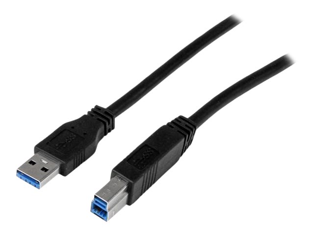 StarTech.com 2m 6 ft Certified SuperSpeed USB 3.0 A to B Cable Cord - USB 3 Cable - 1x USB 3.0 A (M), 1x USB 3.0 B (M) - 2 meter, Black (USB3CAB2M)