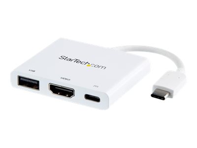 StarTech.com USB-C to HDMI Adapter - White - 4K 30Hz - Thunderbolt 3 Compatible - with Power Delivery (USB PD) - USB C Dongle (CDP2HDUACPW)