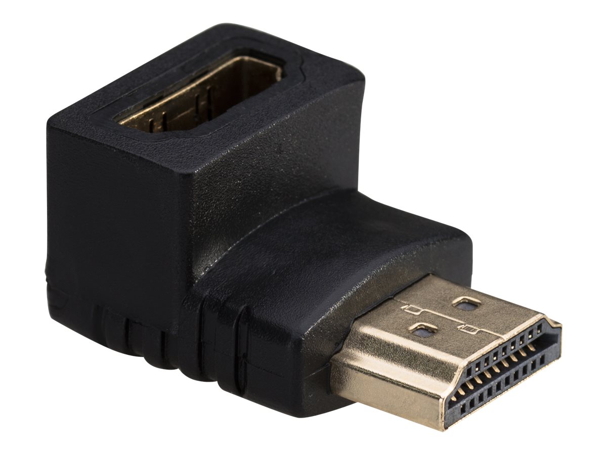 Akyga - HDMI-adapter med Ethernet - HDMI han til HDMI hun vinklet - 3 m - sort - vinklet