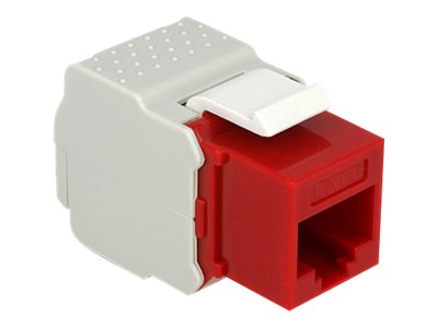 DeLOCK UTP Cat6 Keystone modul, RJ45 hun - LSA Cat6, "Tool-free", rød