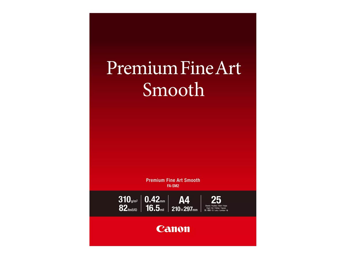 Canon Premium Fine Art FA-SM2 - Glat - 16,5 millioner - A4 (210 x 297 mm) - 310 g/m² - 82 pund - 25 ark fotopapir - for imagePROGRAF PRO-1000, PRO-300  PIXMA PRO-10S